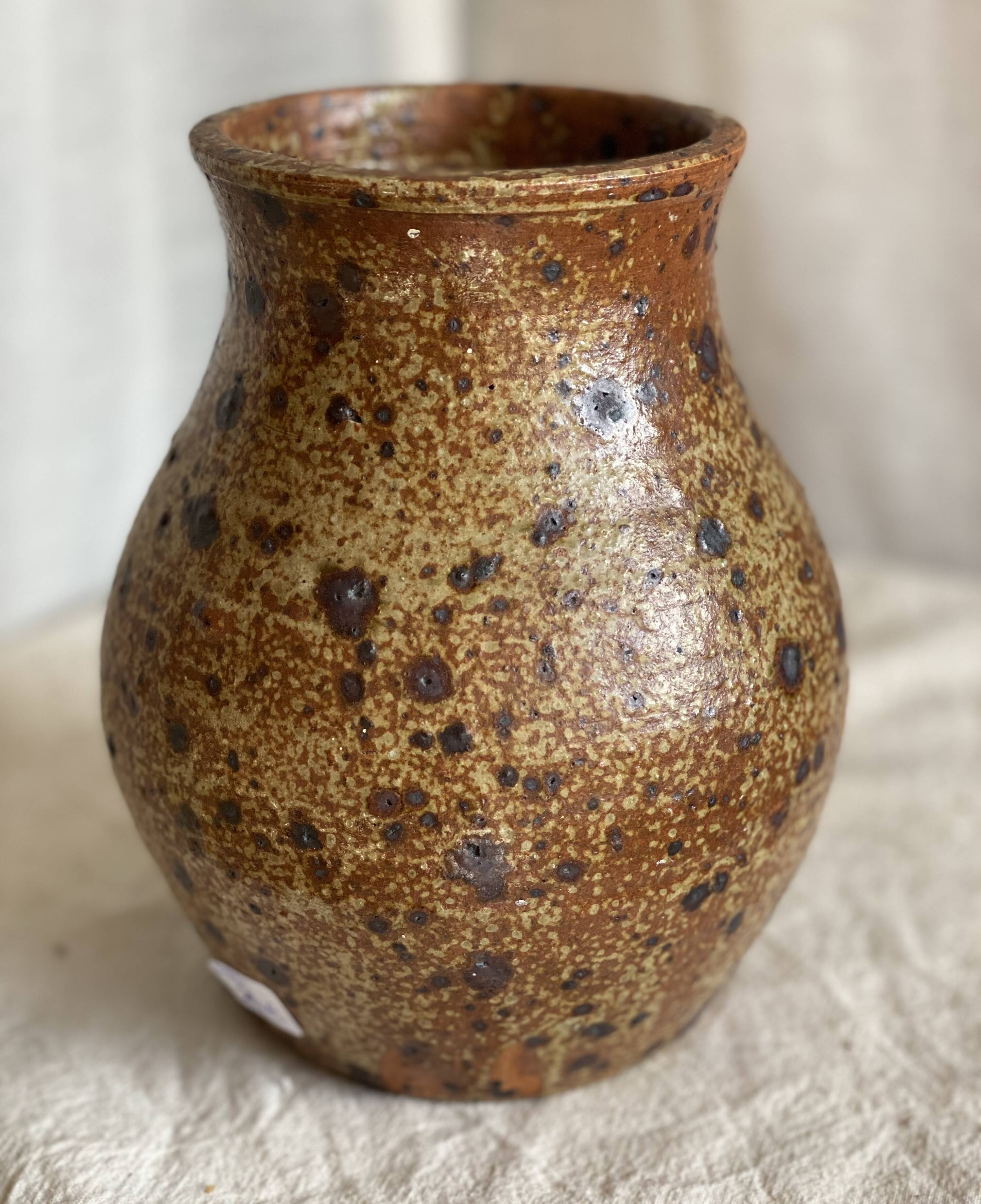 Vintage pyrite stoneware vase 1970