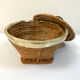 Vintage wicker and brass basket - 1970s