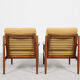 Midcentury Danish pair of easy chairs in teak by Arne Vodder for Glostrup