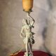 1900 brass lamp with glass paste tulip signed tief, 56x15