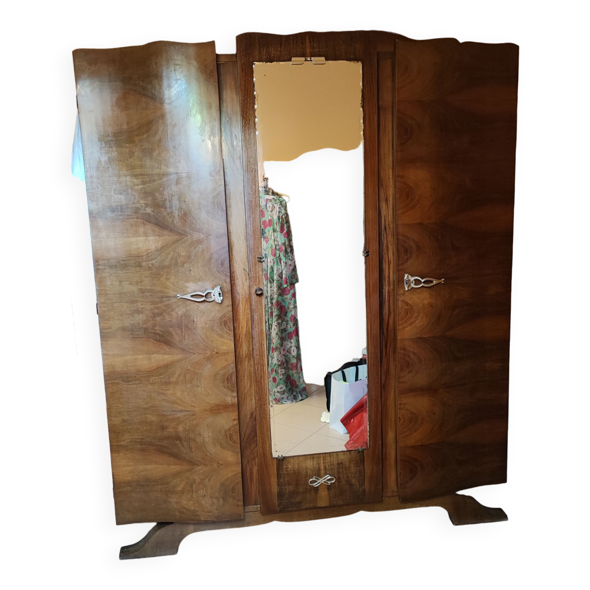 Armoire Ancienne 3 Portes Avec Miroir