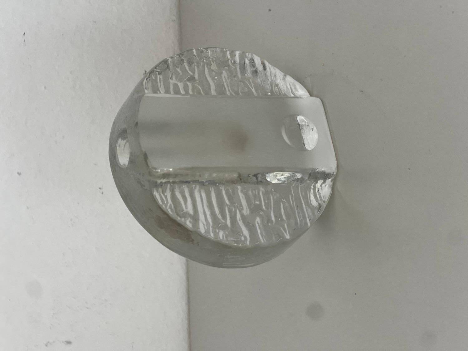 Sculptural Flower holder in Clear Glass , very decorative & unusual