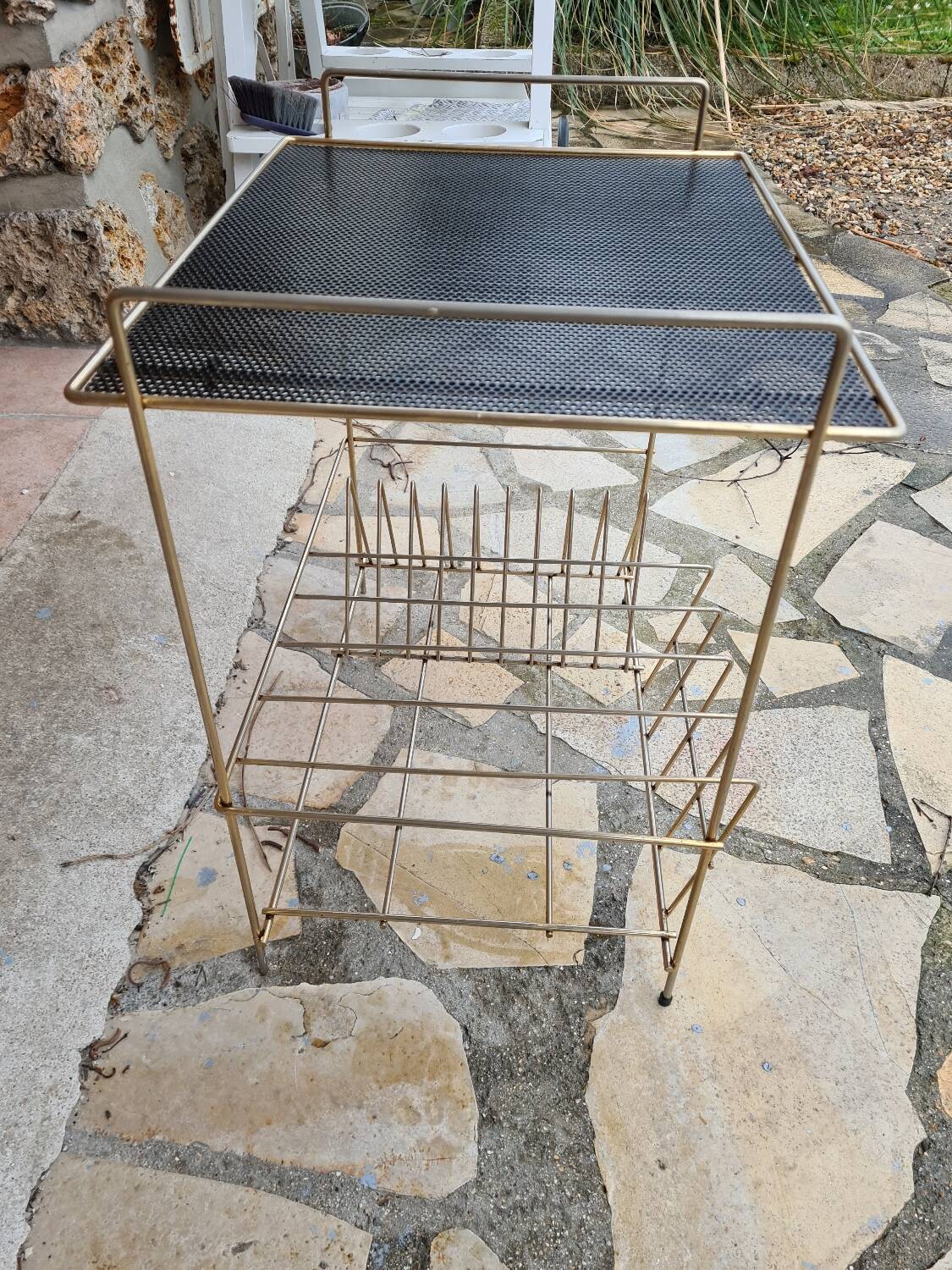 Vintage vinyl side table