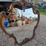 Louis XV style rock mirror in bronze  69x70cm