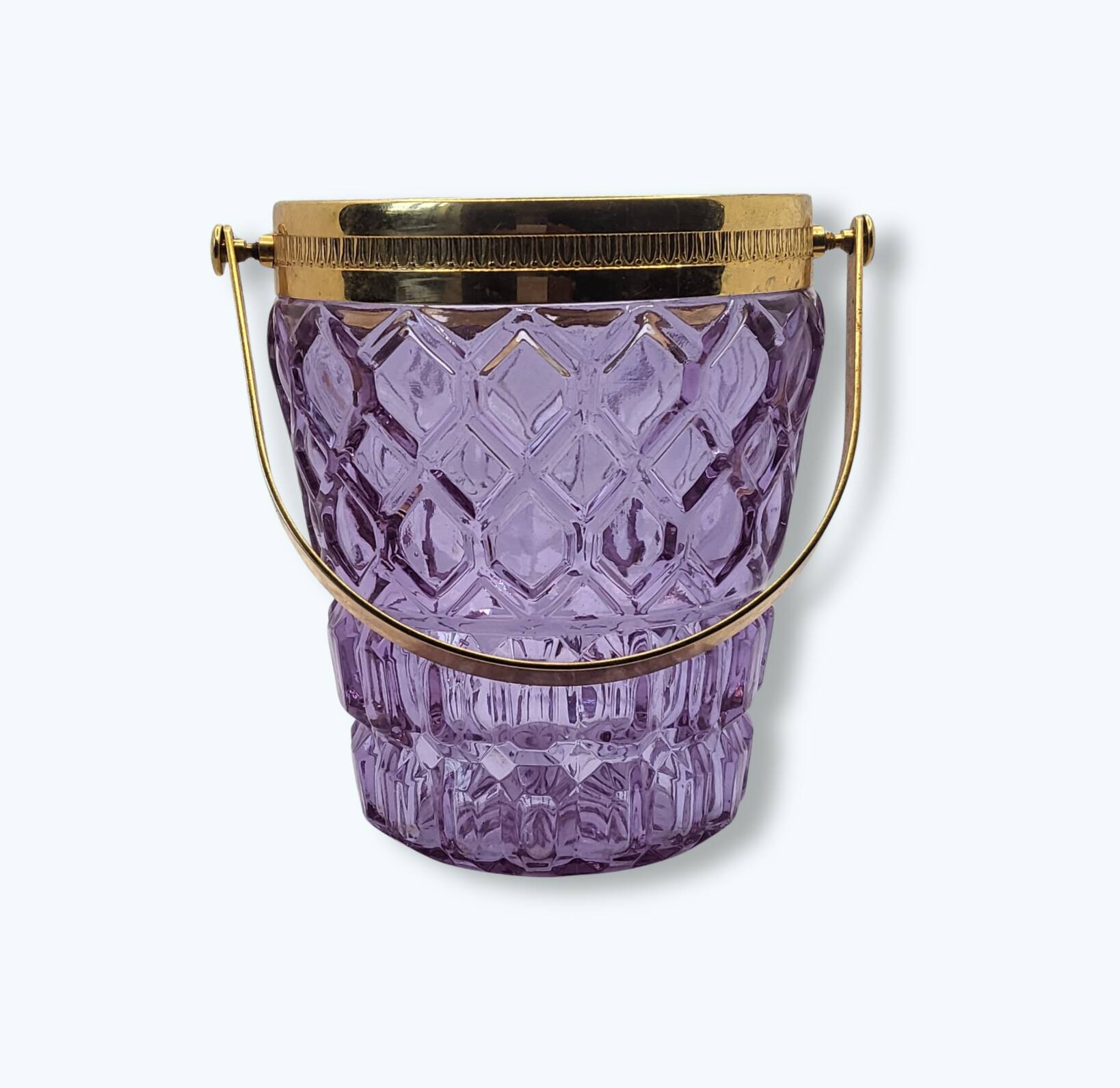 Vintage Purple Ice Cube Tray - Glass & Gold Frame