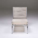 Post-modern pair of easy chairs in chrome and plastic wire - 1960s