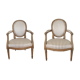 Paire de fauteuils à médaillon époque Louis XVI