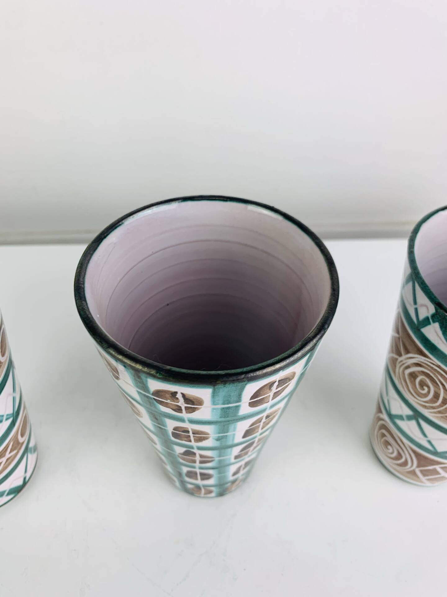 4 gobelets en céramique Robert Picault à Vallauris, années 60