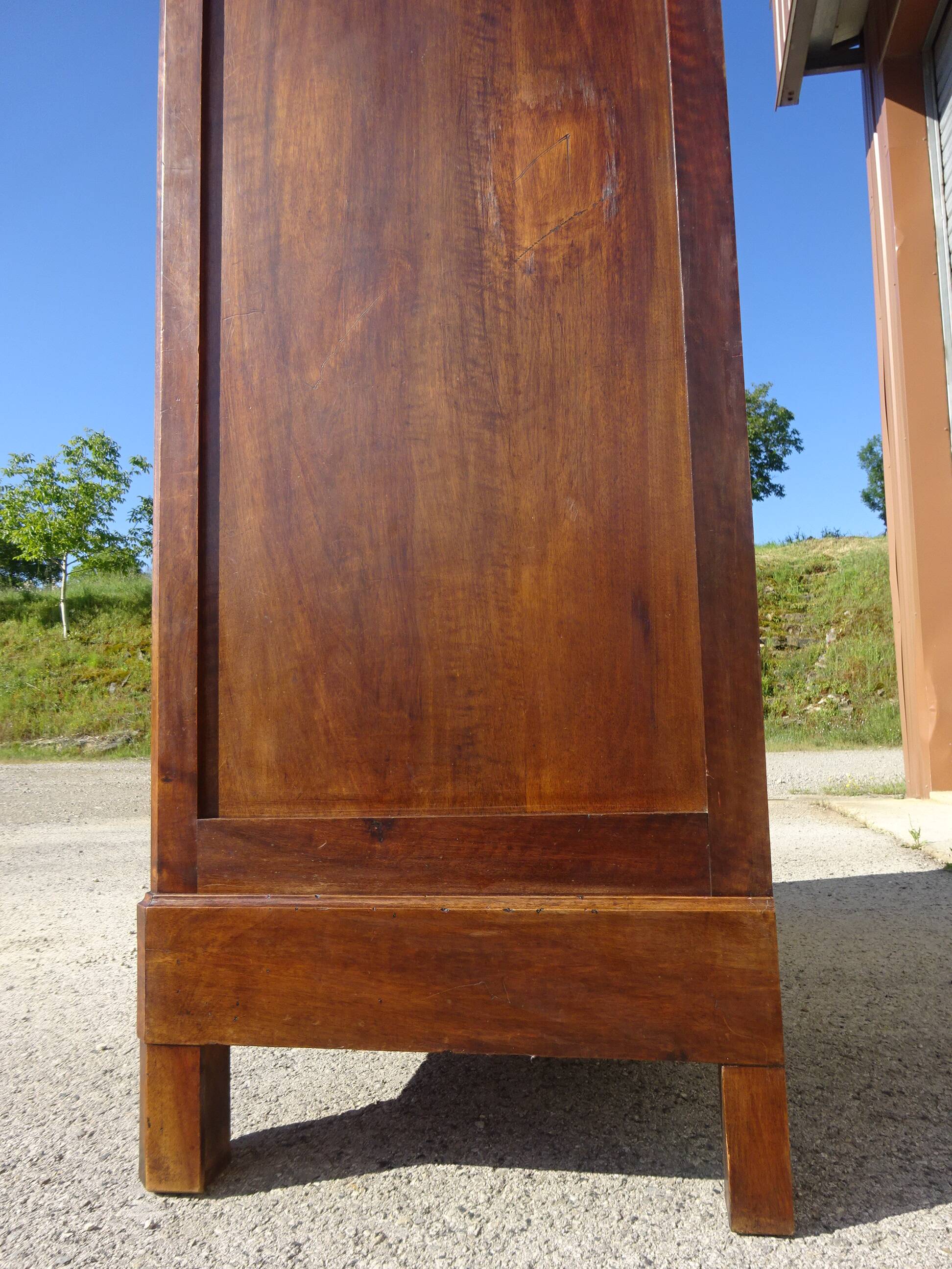 Large Louis Philippe wardrobe in solid walnut