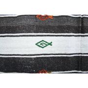 Vintage Turkish Oushak Handmade Cotton White Wool Kilim Area Rug 156x220