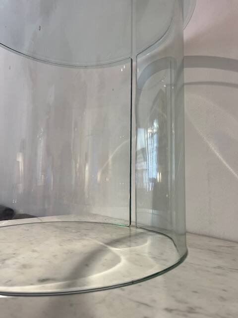 Coffee table 2 half moon Tempered glass Italy 70