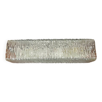 1960s frosted molded glass wall sconce