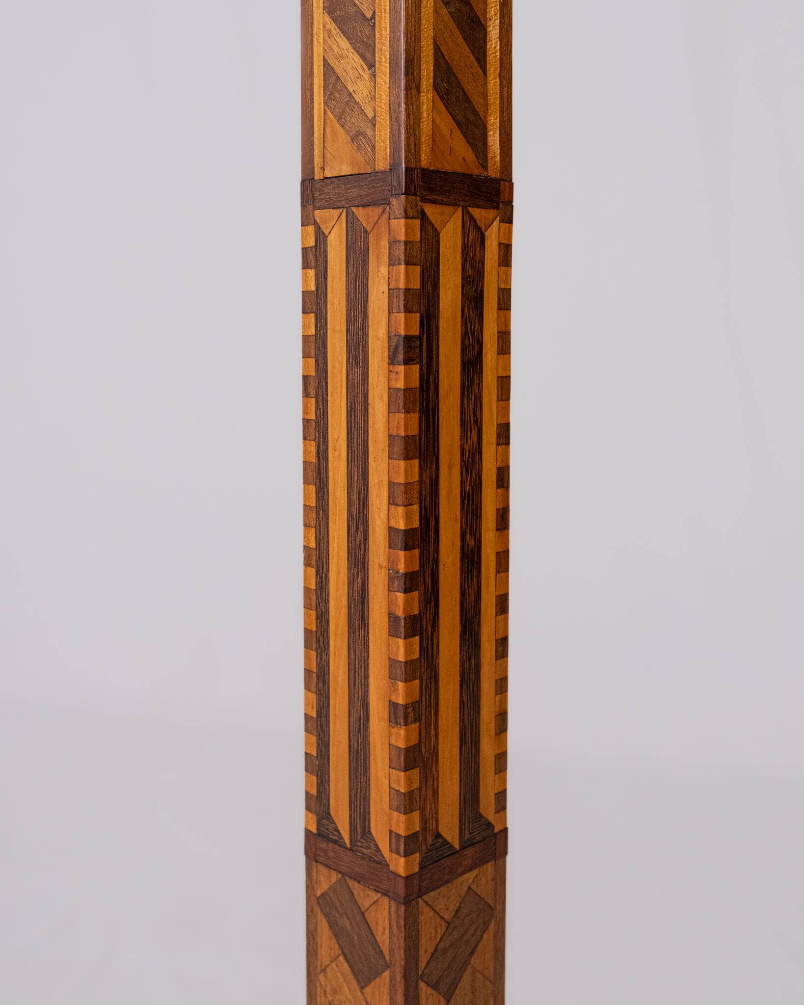 Art Deco floor lamp in marquetry, France, 1930s