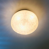 Pair of Large Murano Ice Glass Ceiling Lights from Doria, 1960s