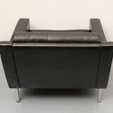 Fauteuil en cuir des années 1960 noir
