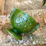 Cache-pot en fonte émaillée verte