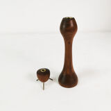 A set of teak, modernist candlesticks, Denmark, 1960s