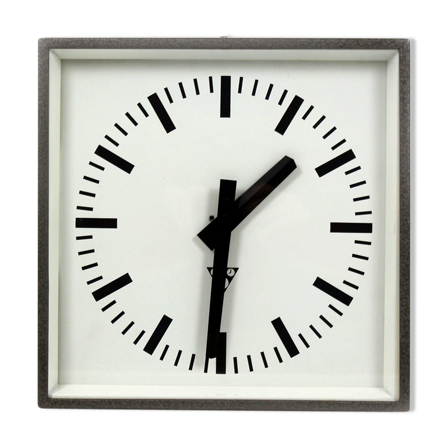Industrial Square Railway Clock from Pragotron 1970s