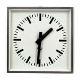 Industrial Square Railway Clock from Pragotron 1970s
