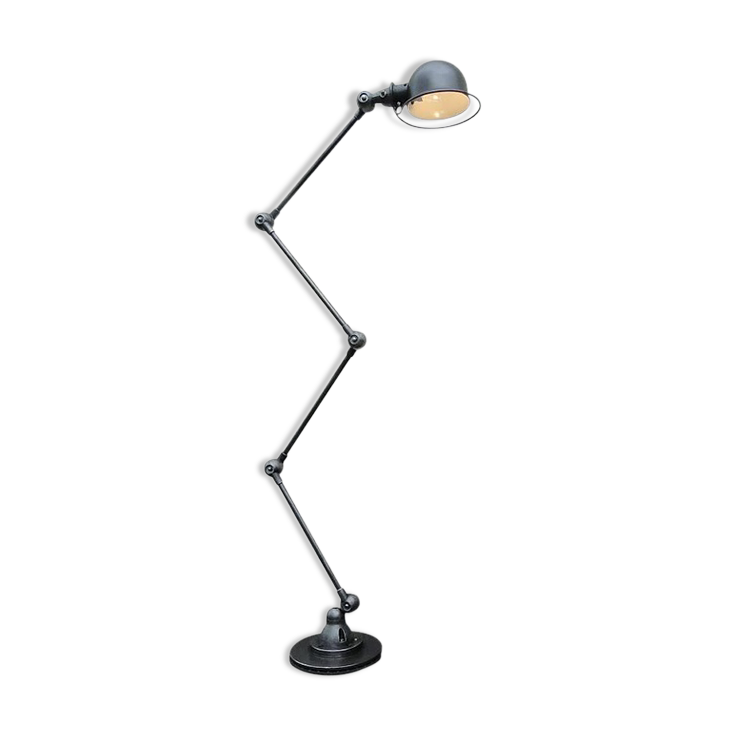 Vintage Jielde Industrial Graphite Lamp 4 arms by Jean Louis Domecq France 1960s