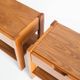 Pair of vintage bedside tables. Elm wood. France, 1970s