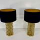 Pair of Murano Gold and Brass Table Lamps