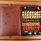 Old vintage leather leather set chess set