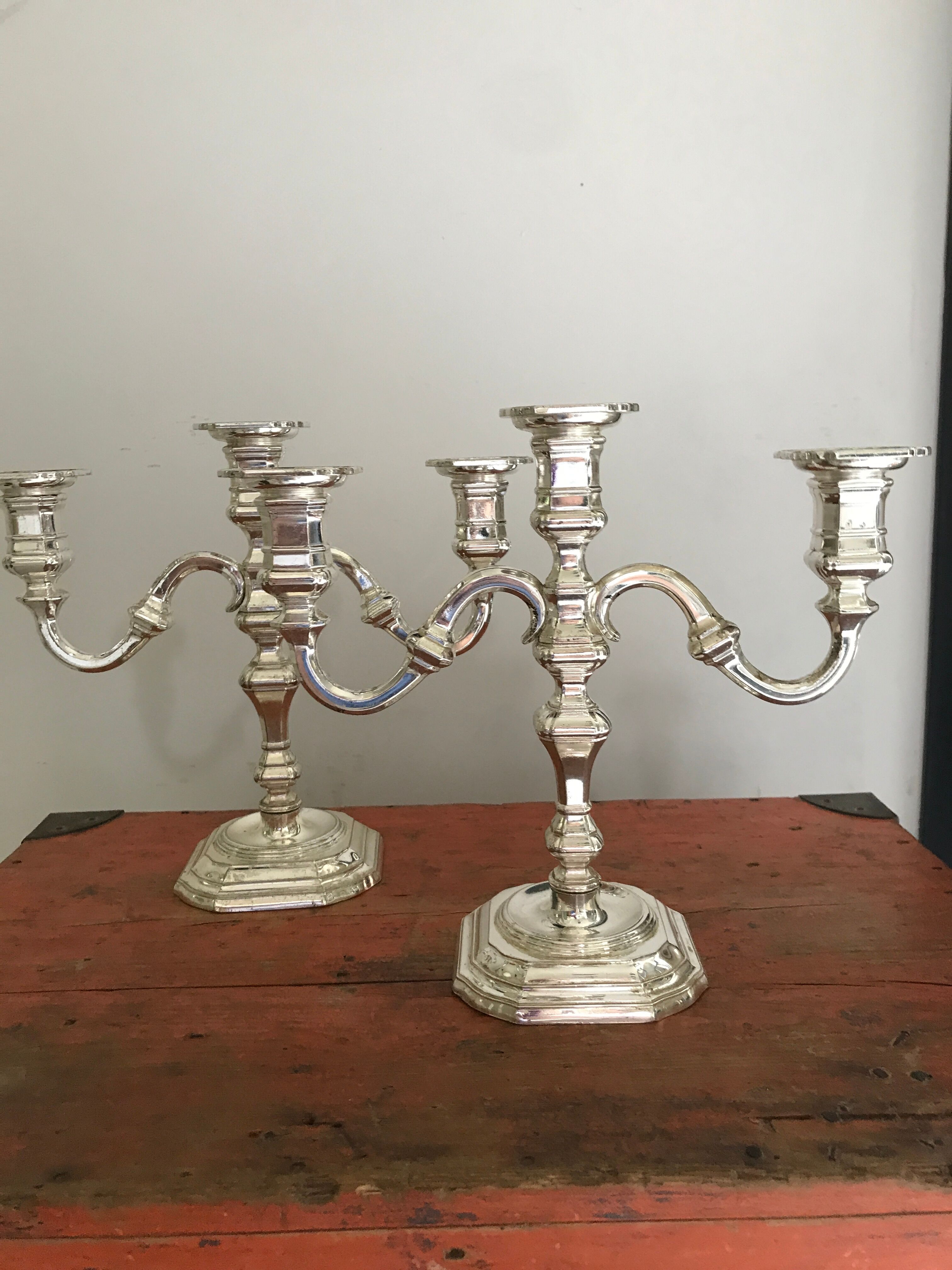 Pair of silver candlesticks.W.Germany.