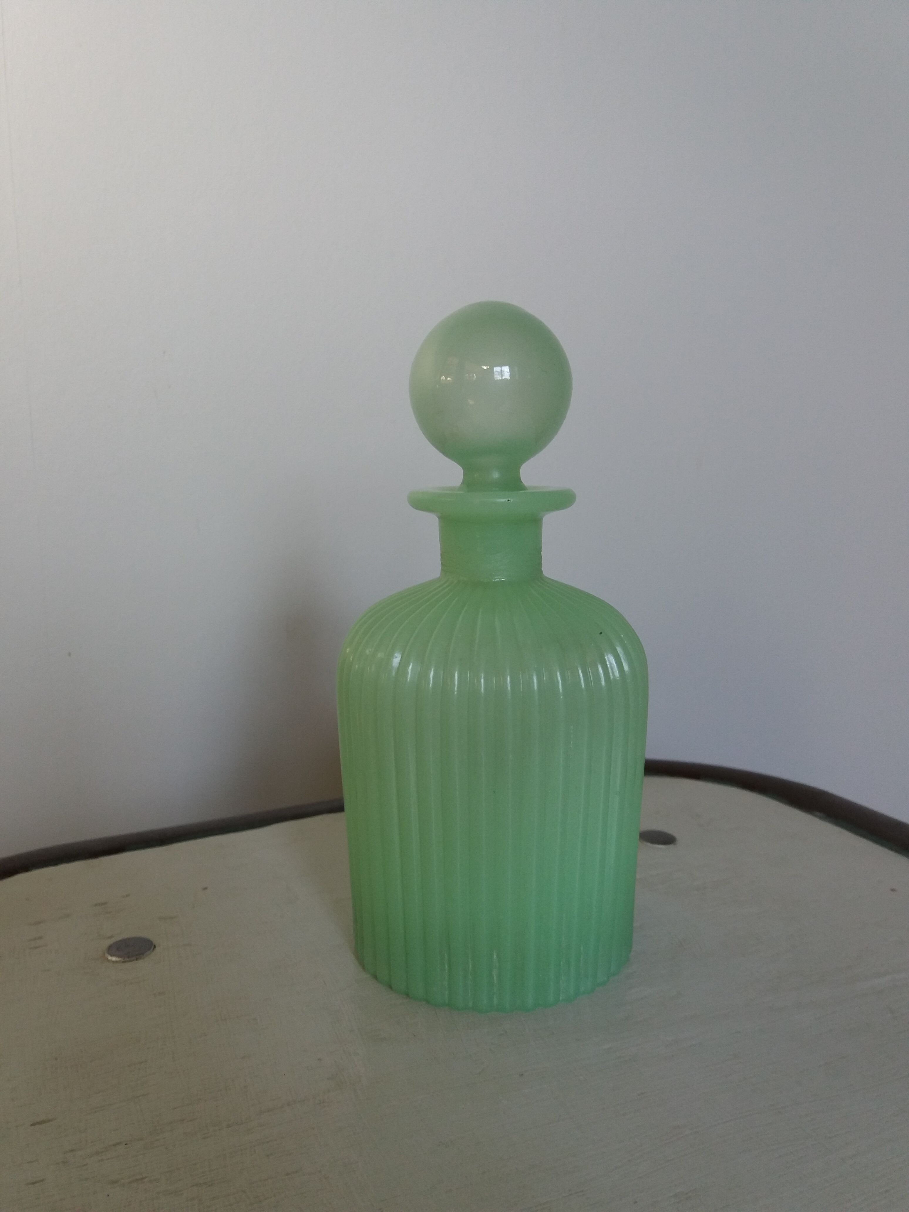 Pale green opaline bottle