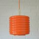 Vintage Pendant Light Hanging Retro Lamp Space Age Style MCM Orange Glass