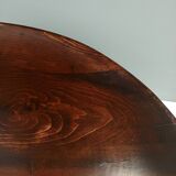 Table basse ronde brutaliste en hêtre