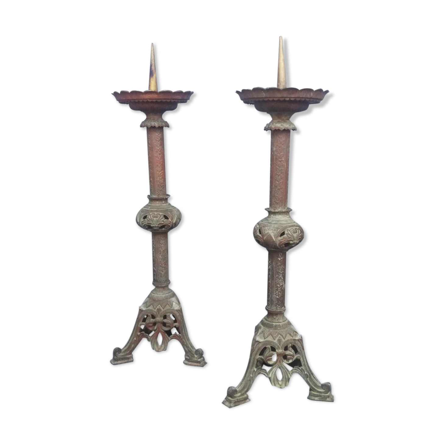 Pair of candlesticks or church candlesticks