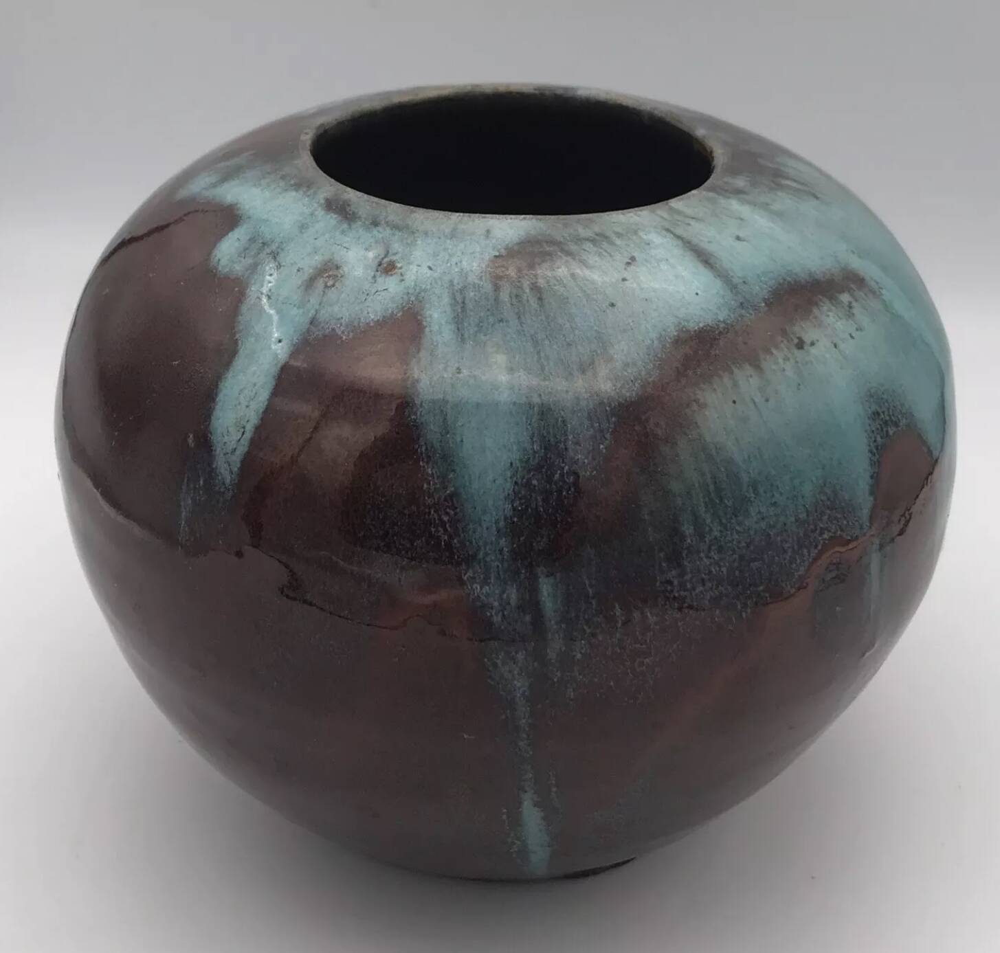 Vase ball in sandstone from saint amand en puisaye carriès school eugène lion