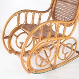 Chaise à bascule en rotin