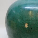 Antique Chinese Ginger Pot 1900 Green Blue Turquoise Enameled Ceramic