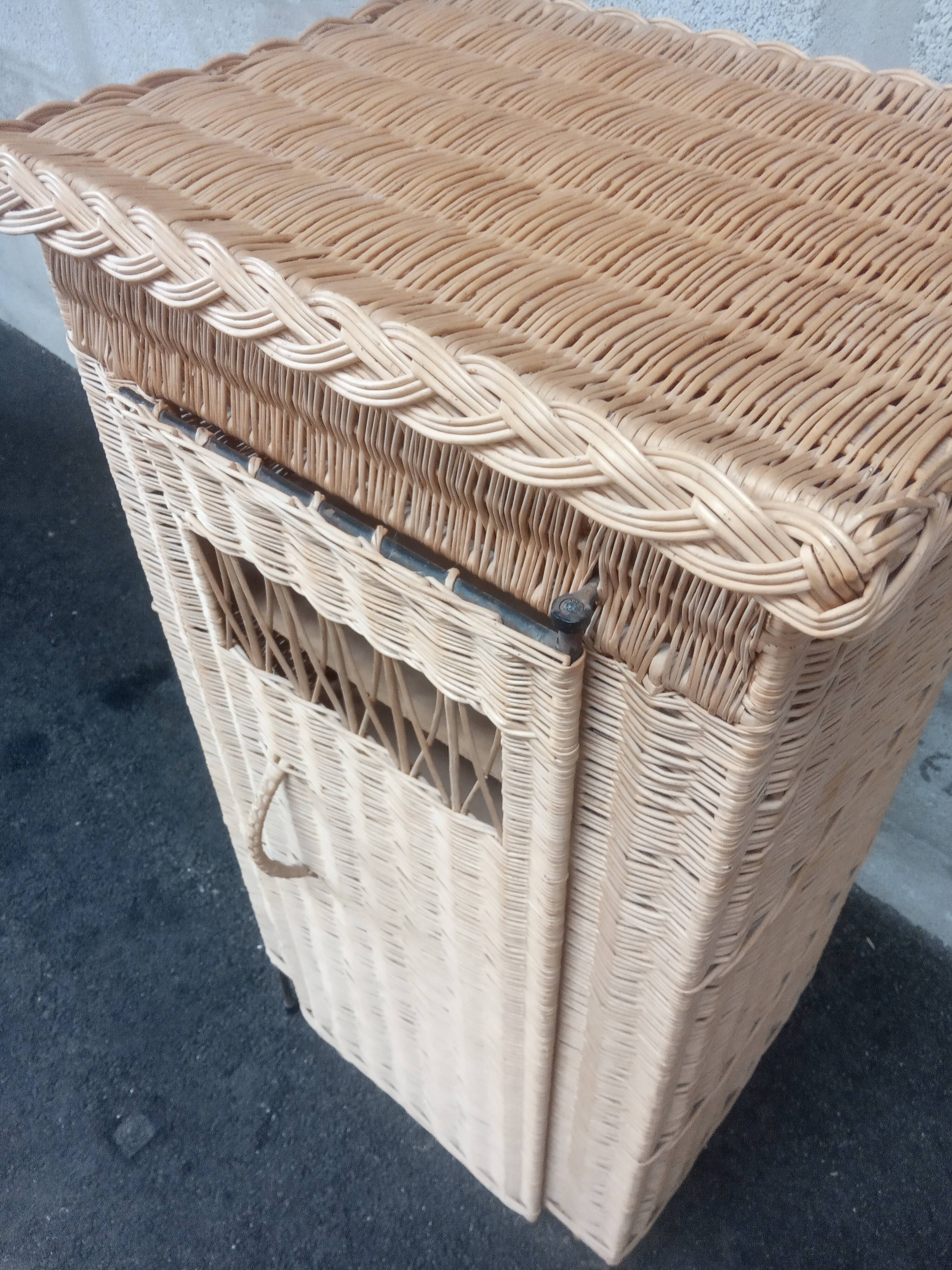 Vintage 50s rattan cabinet