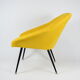 Vintage polish armchair shell, fully renovated, 1960s, fabric, chrome