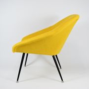 Vintage polish armchair shell, fully renovated, 1960s, fabric, chrome