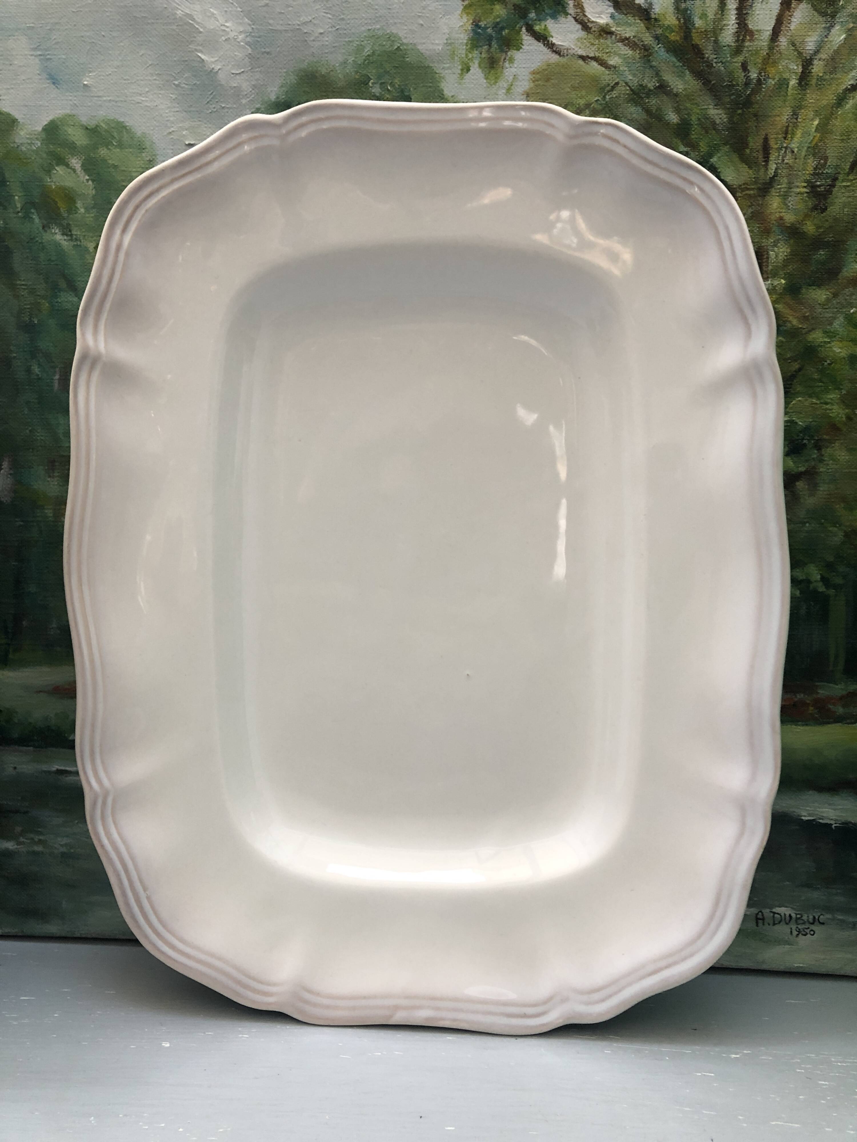 Rectangular dish with gadroons stamped Sarreguemines France, Chambord model