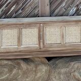 TV stand/sideboard in raw solid oak and caning