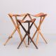 Three folding hunting chairs Leather seats 1960s