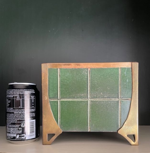 Pot cover in sheet metal and brass Art Nouveau Vienna Secession.