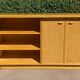 Buffet vintage en bois et cannage années 70