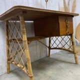 Louis Sognot rattan desk