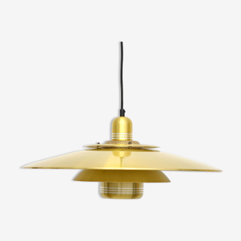 Vintage pendant lamp in golden brass, Denmark, 1970s