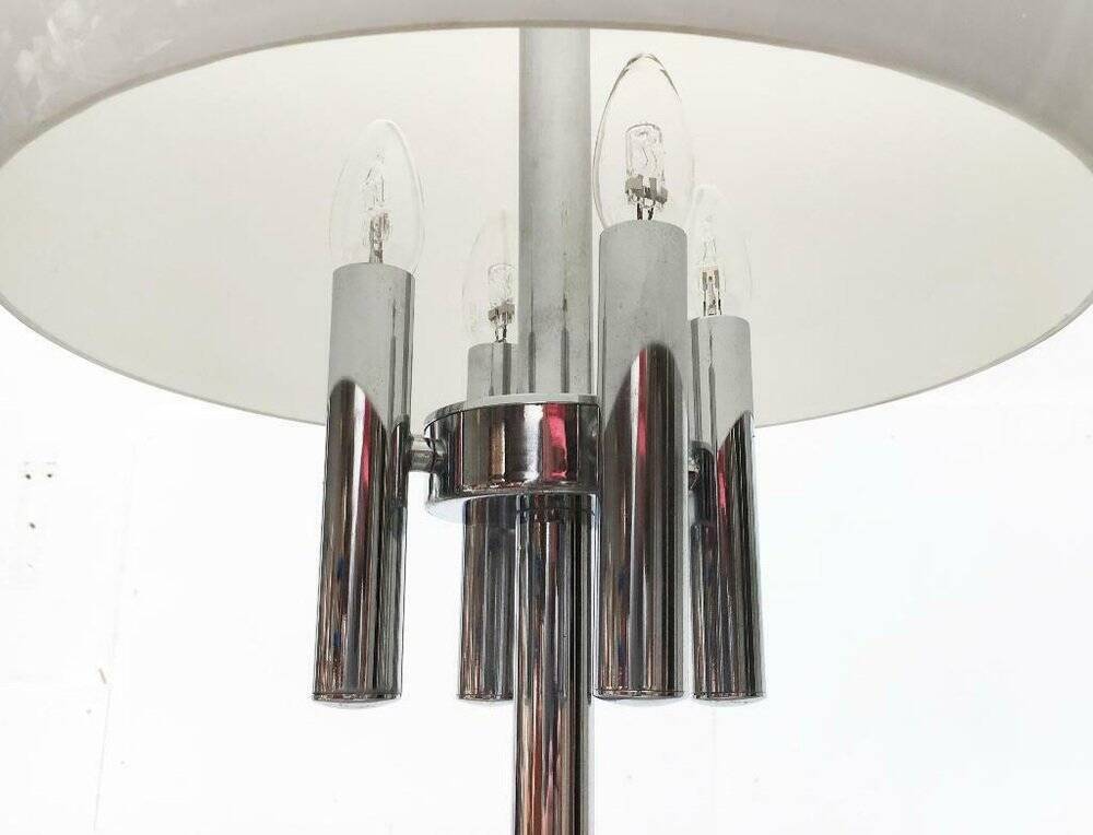 Italian space-style floor lamp from the 1960s with a stone base.