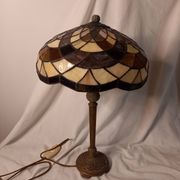 Art Deco style Tiffany lamp, multicolored glass paste lampshade