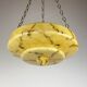 Art Deco pendant lamp in yellow glass, 1930s