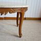Oval coffee table - carved wood - white veined marble - Regency / Louis XV style
