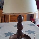 Brutalist style wooden lamp